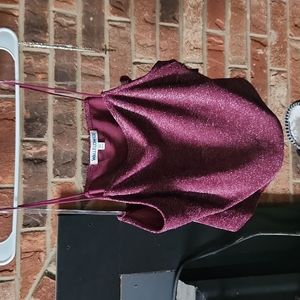 Burgundy sparkle Cami spaghetti string top